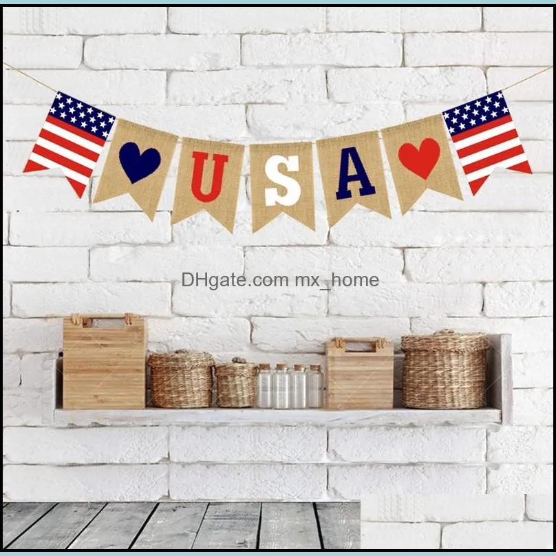 usa swallowtail banners independence day string flags usa letters bunting banners 4th of july party decoration free shipping