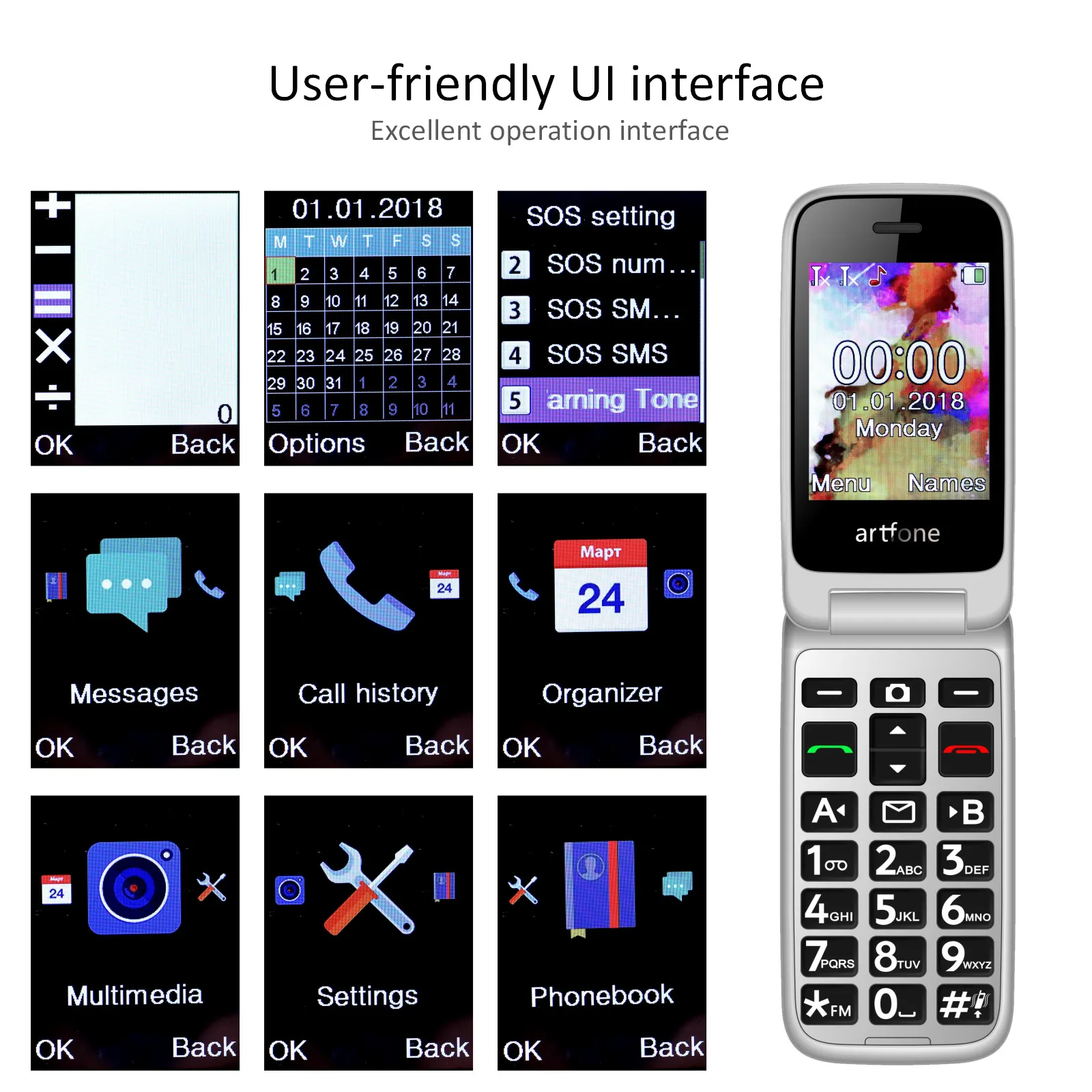 Mains Charger For UShining F200 F220 F280 Prime Big Button Flip - Foto 3