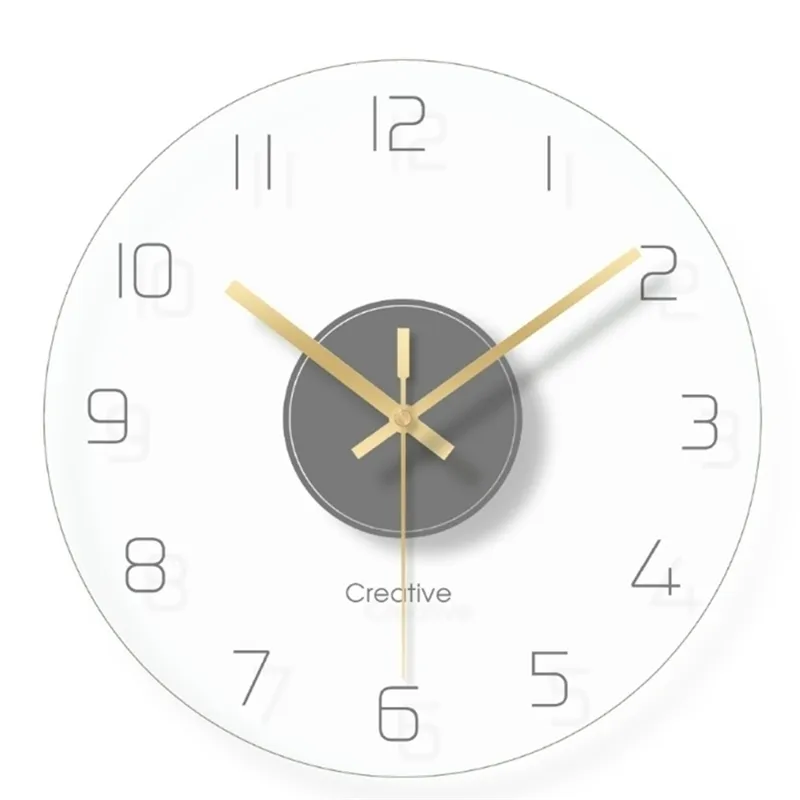 1 Pcsnordic Art Mute Wall Clock for Home Decor 12インチモダンなミニマリスト時計シンプルな装飾時計Y200110
