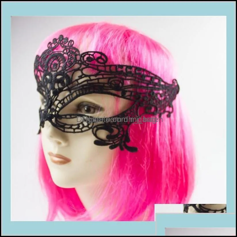 Masks Festive Supplies Home Garden Women Sexy Lady Lace Eye Mask For Party Halloween Venetian Masquerade Event Mardi Gras Dress Costum