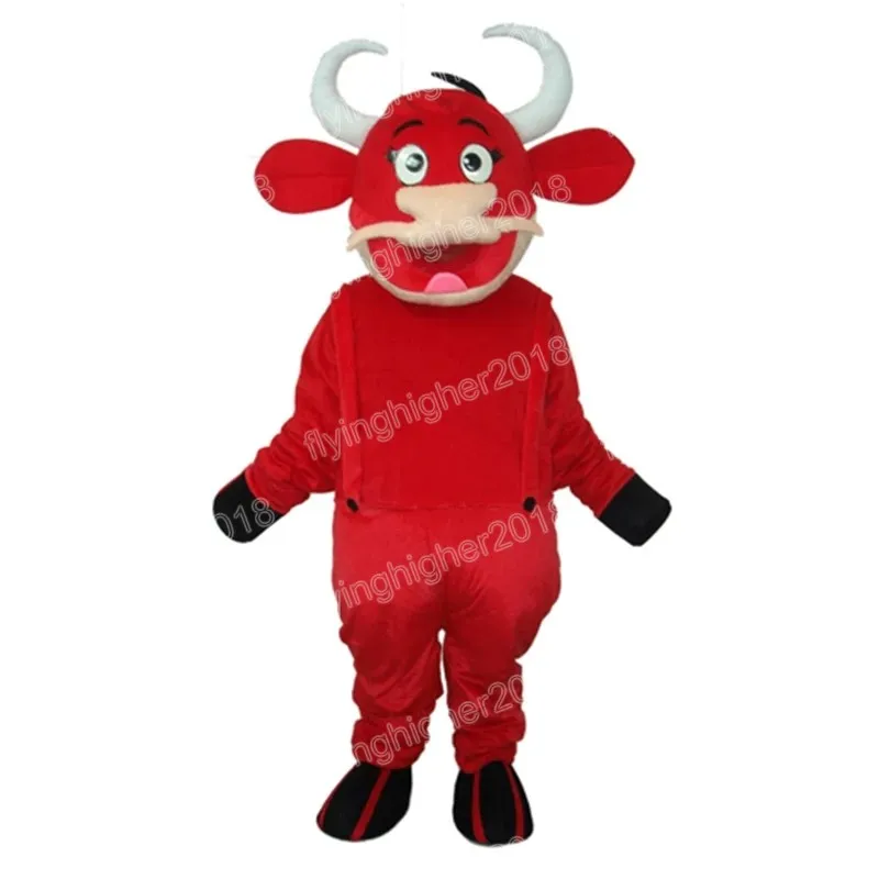 Hallowee Red Cow 마스코트 의상 만화 애니메이