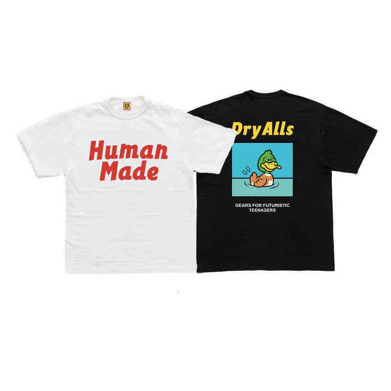 Made Human Cartoon-Schwimmen-Stockenten-Druck, modisches, vielseitiges, lässiges Kurzarm-T-Shirt