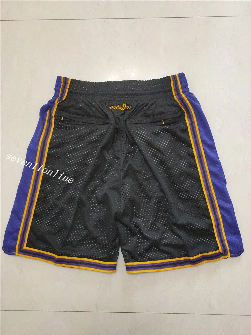 2022 NIEUW ARRIAAL HIMENT Basketbalteam Throwback gestikte shortsbroek met elastische taille in maat S- 2xl Fashion vintage stijl Zwart paarse Golden Shorts Mix Order