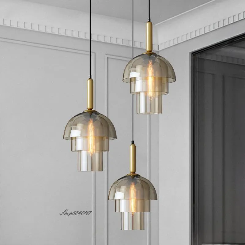 Hängslampor retro edison lampor flerskikts glas hanglamp matsal möbler levande dekor industriell upphängning armaturberoende