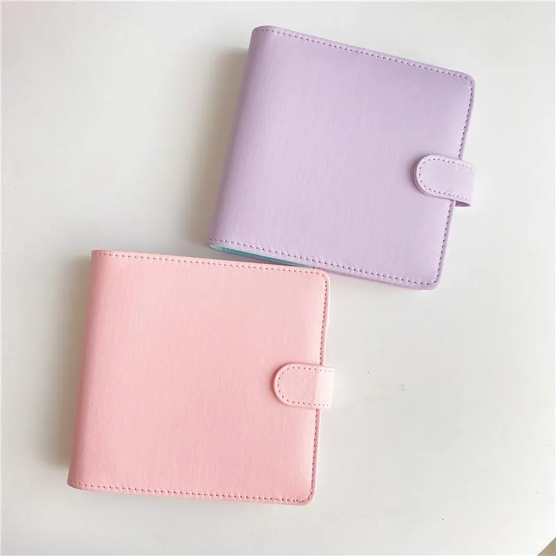 Notatnik Macaron Color Pu skórzana spoiwek Korea Idol Star Po Karta Karta Książka Mini DIY Journal Notebook SaireryNotePads Notepadsn