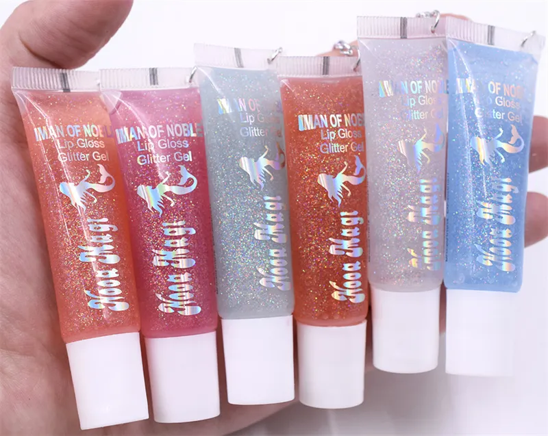 Moisturizer Plumping Lip Gloss Transparent Sequins Lips Oil Temperature Color Change Lipgloss with Pendant