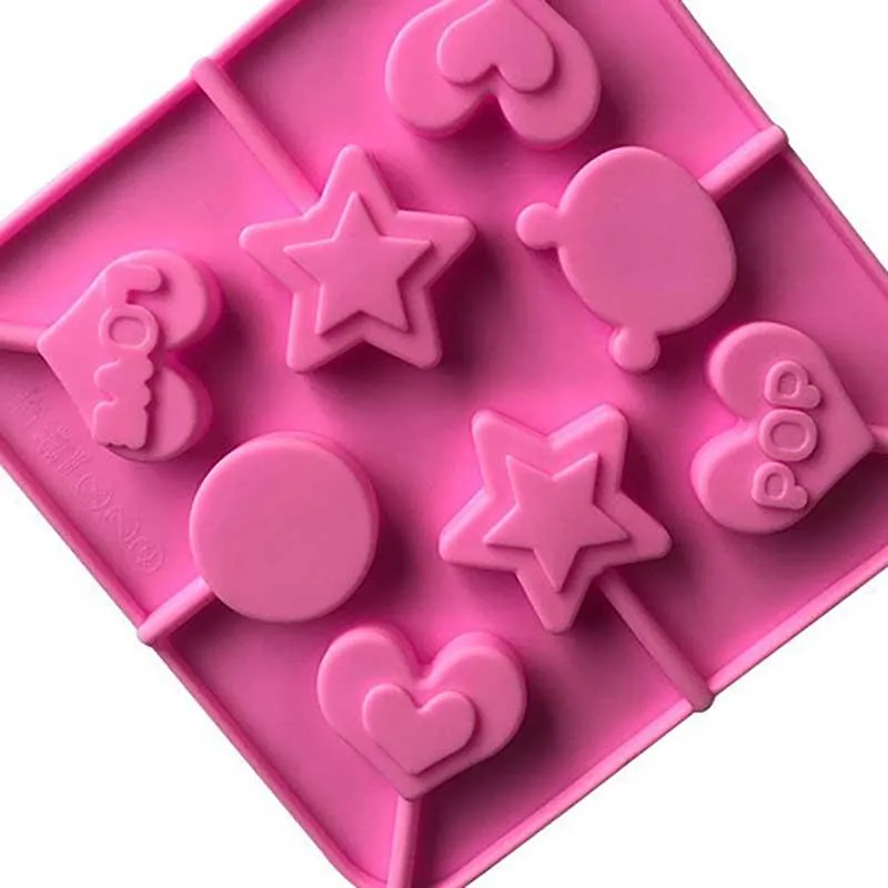 Baking Moulds Love Five Pointed Star Silicone Lollipop Molds Silicone Cake Mold Without Stick