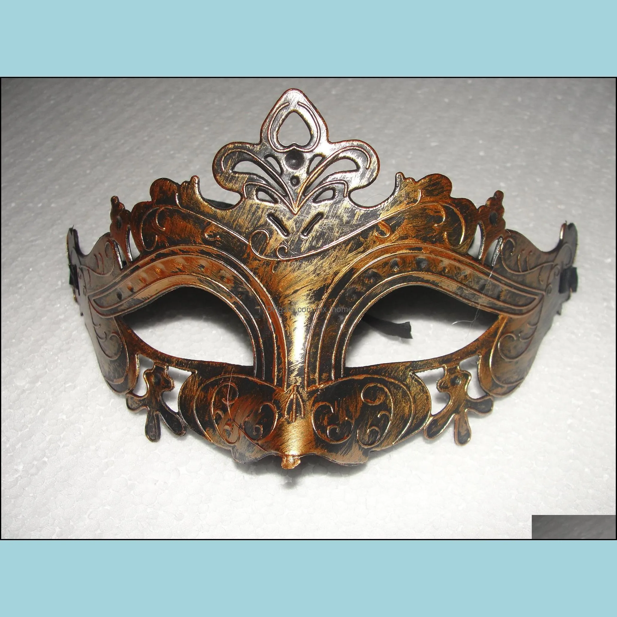 Retro Greco Roman Mens Mask for Mardi Gras Gladiator masquerade Vintage Golden/Silver Mask silver Carnival Halloween Masks 10pcs