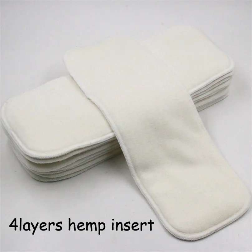 Pororo Organic Hemp Insert 4 طبقات للحفاضات القابلة لإعادة الاستخدام ، قادمة من الحفاضات الماصة للغاية إدراج حفاضات الطفل 220512