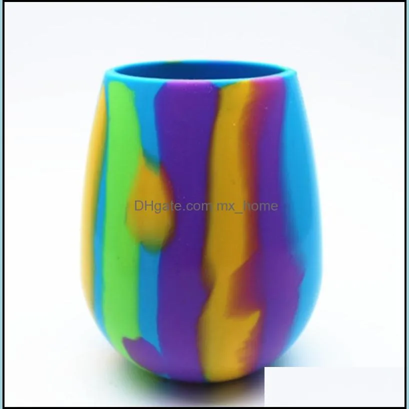 wine glass camouflage silicone beer glass unbreakable stemless cups collapsible coffee mugs resuable drinkware 4 designs optional