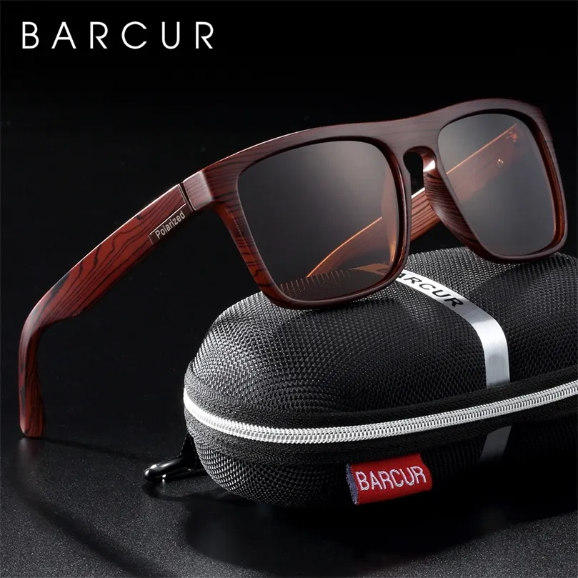 Barcur Polarized Имитация деревянные солнцезащитные очки для мужчин Googles Women Sunlass Retro Sun Glasses de Sol 220611