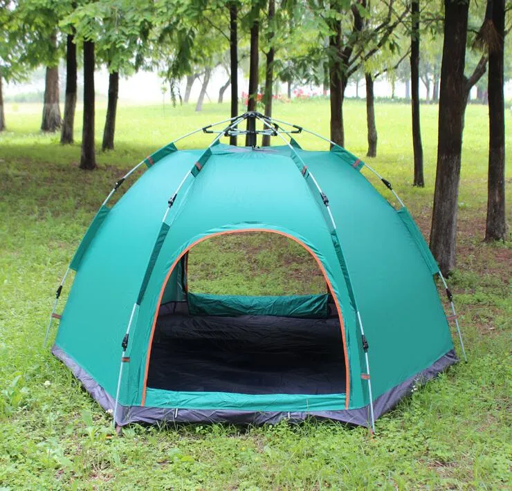 Portable Folding Outdoor Camping Tält 3 - 4 Person UV Skydd Utomhus Strand Resa Vandring Familj Picnic Tält Fullautomatisk Snabböppnande Canopy Shelter