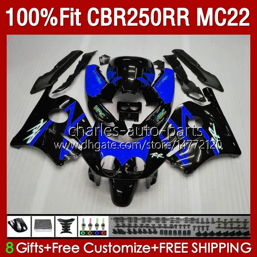 Injection Body For HONDA CBR250 CBR 250RR 250 RR CC Blue black 131No.166 CBR250RR MC22 90 91 92 93 94 95 96 97 98 99 250CC 1990 1991 1992 1993 1996 1997 1998 1999 Fairing