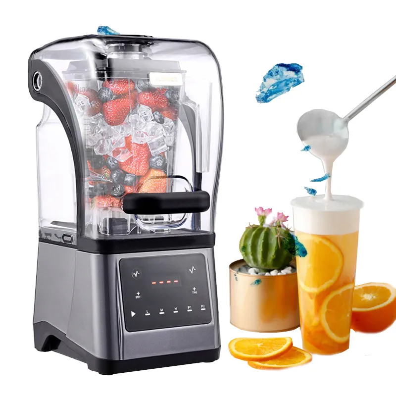 Food Blender 1.6L Sound Insulation Commercial Smoothie Maker Mixer Juicer Ice Smoothies Fruit Food Processor