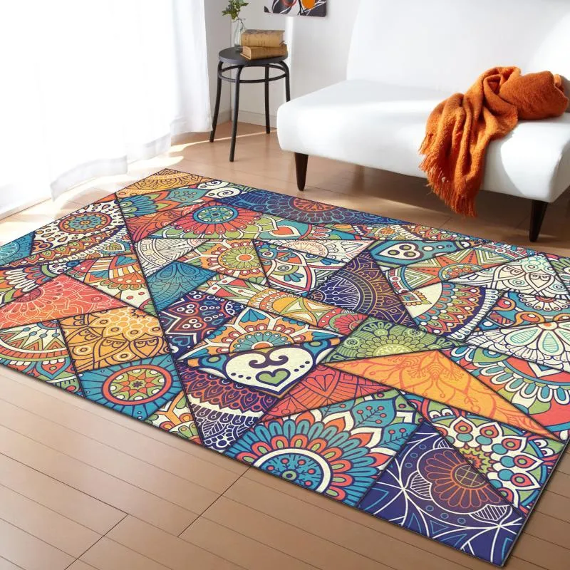Carpets Bohemian Triangle tapis coloré pour le salon tapis enfants Chauffement de lit de chambre