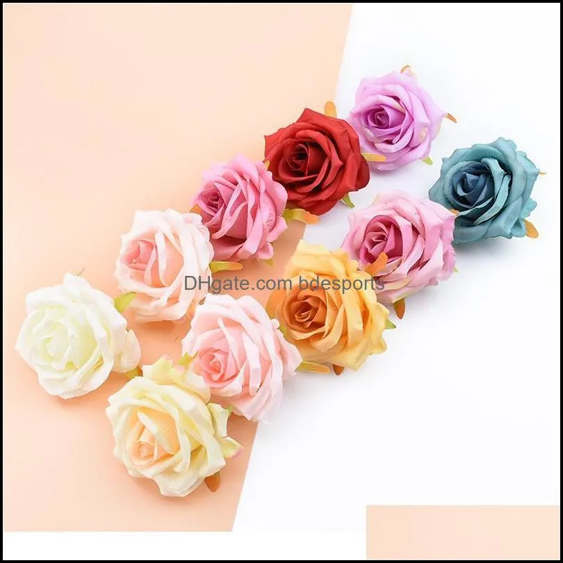 5pcs Artificial Plants Scrapbooking Decorative Flowers Wreaths Home Decor Diy Wedding Decoration Cheap Silk Roses Flo jlliiV