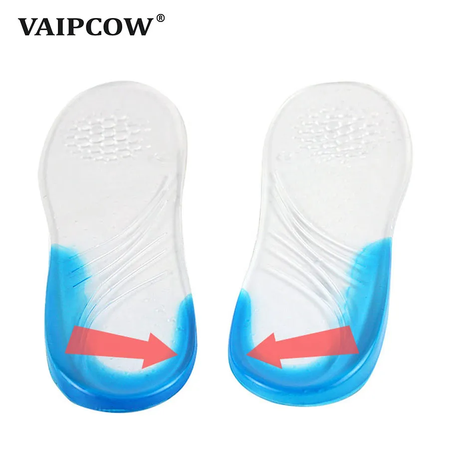 Semelle intérieure de chaussure de Sport souple en Gel antidérapant en Silicone, semelle intérieure orthopédique positive pour jambe o, absorption des chocs, semelle intérieure de massage