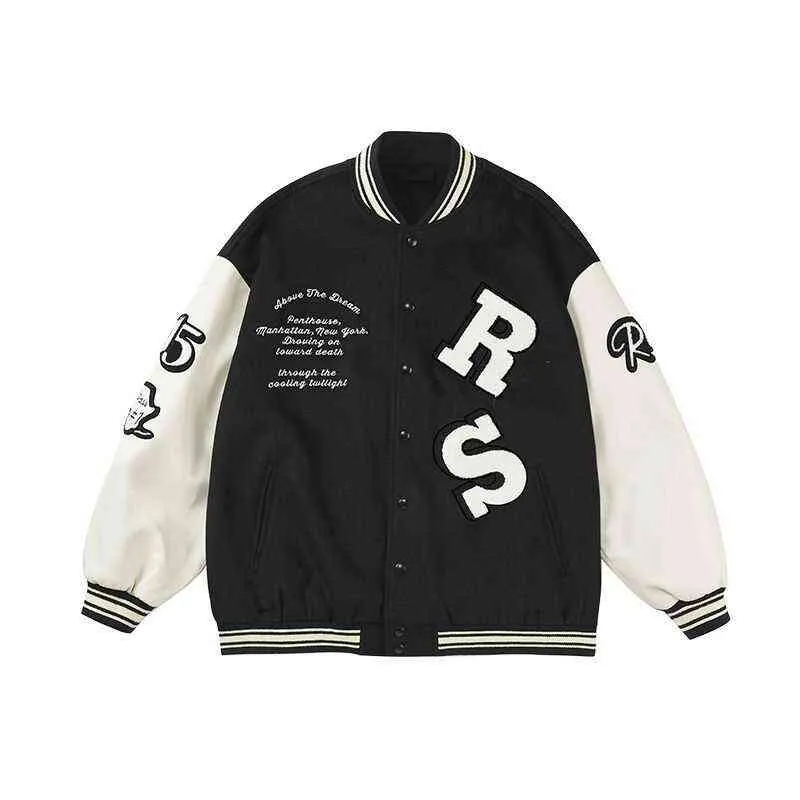 Mens Trendy Embroidered Leather Jaket Baseball Oversize Spring Uniform Coat With Letter Patchwork Loose Fit And Varsity Style Green T220816 From Bailixi02 18.55 DHgate.Com