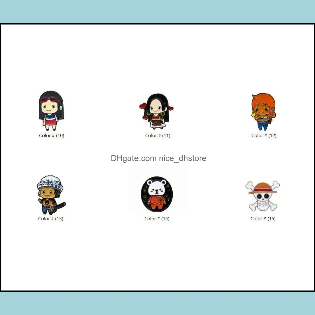 anime one piece luffy boa hancock sabo portgas d ace roronoa zoro sanji chopper cute cartoon alloy enamel lapel badge brooch pin 15