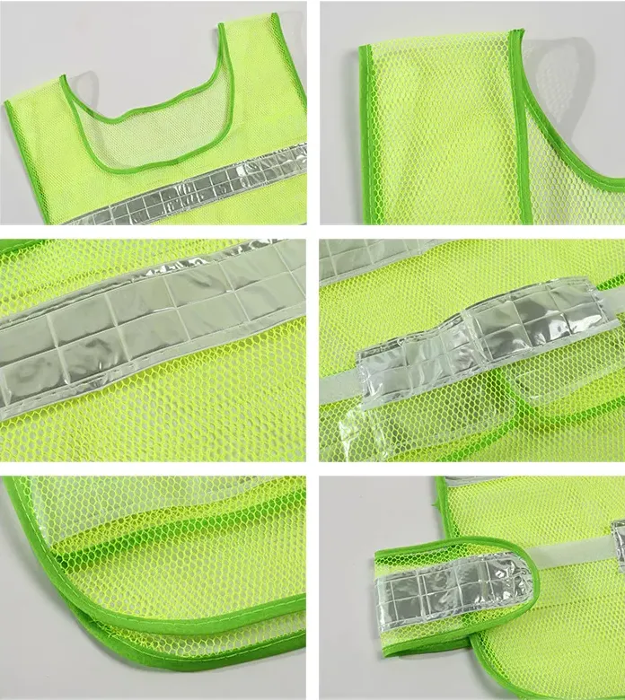 Hot sale fluorescent yellow safety vest custom motorcycle vest