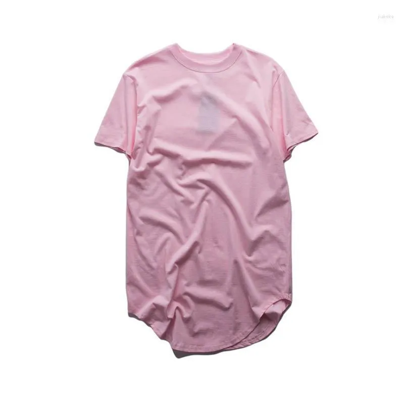 남자 티셔츠 면화 티셔츠 셔츠 남성 구부러진 밑단 밑단 길이웨어 대형 남성 패션 Tshirt 힙합 티 탑 브랜드 1