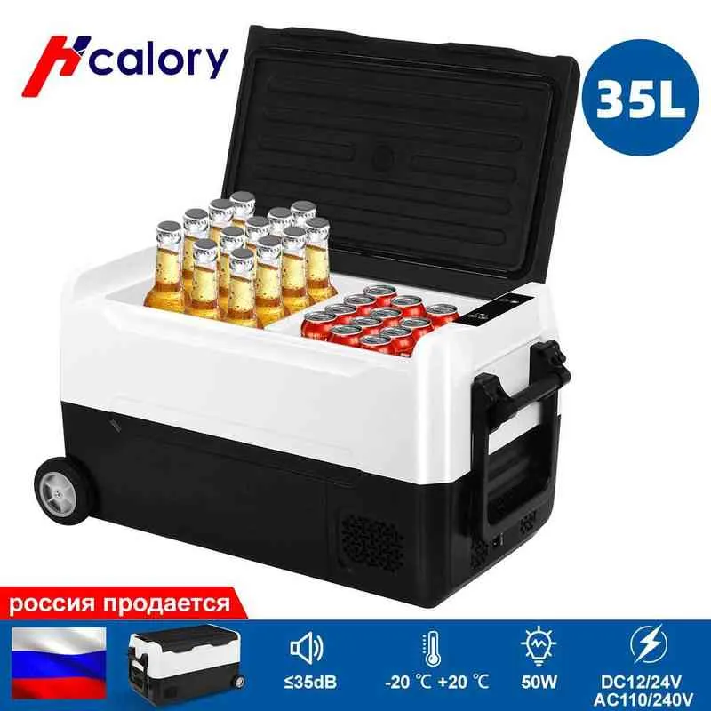 15L 35L Lodówka samochodowa DC12-24V/AC220V zamrażarka mini lodówka UE Wtyczka US Plug Pi pikniczne chłodzenie do samochodu do domu na zewnątrz H220510