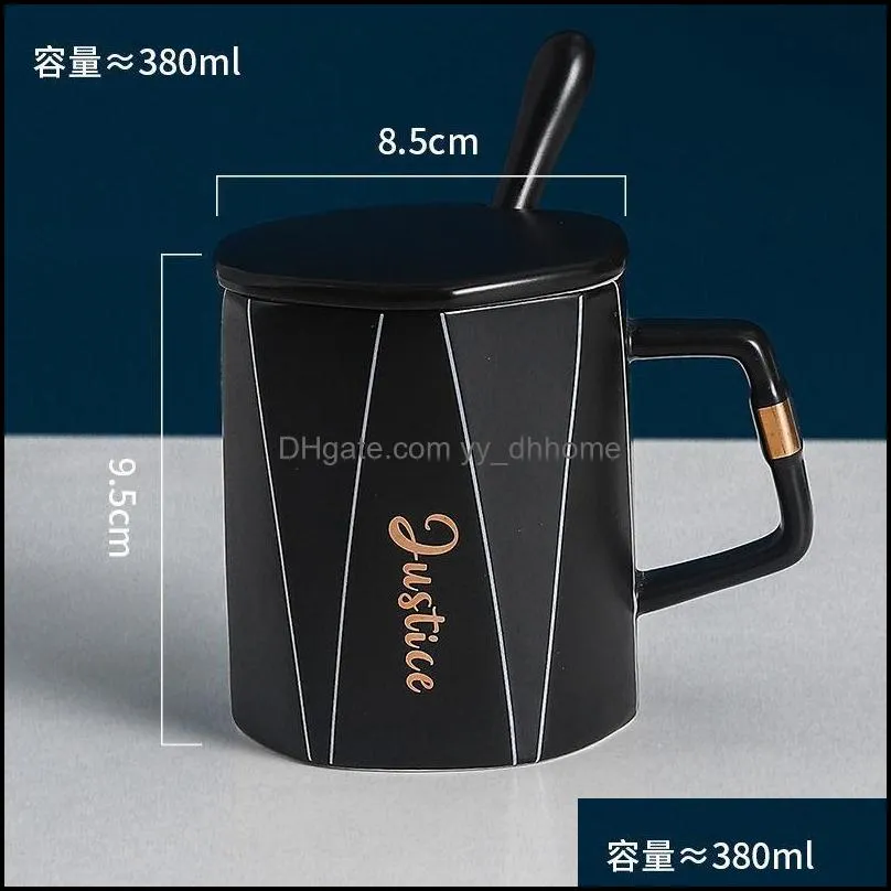 mugs nordic minimalist geometric cup black and white mug ceramic water large capacity breakfast milk student drinking