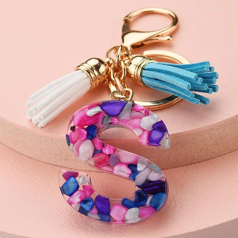 Keychains Zoshi 2022 Creative 26 Letters Key Chain Women Girls Jewelry Harts Pendant Alphabet Ring Holders Car Chains Enek22