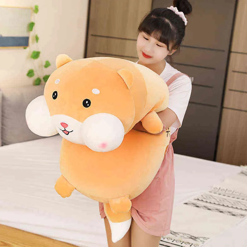 75100 cm Nette Lange Hyaluronsäure Eichhörnchen Plüsch Kissen Weiche Cartoon Tier Hamster Plüsch Spielzeug Schlaf Kissen Cartoon Baby Geschenk j220729