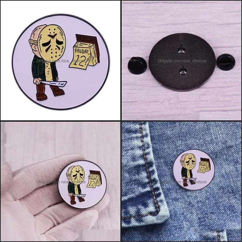 halloween horror movies enamel pins collect christmas fashion jewelry gifts metal cartoon brooch backpack collar lapel badges