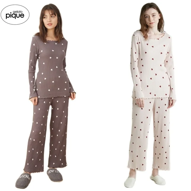 Hem Slitage Gelato Pique Pyjamas För Kvinnor Ställ Kvinnors Sömnplattor Lounge Underkläder Damer Roomwear Sleepwear Modal 220329