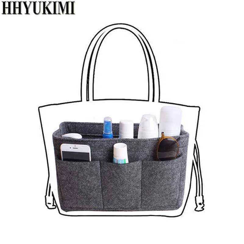 Hhyukimi Voelde Make-Up Tas Organizer Insert Bag Voor Handtas Vrouwen Reizen Innerlijke Portemonnee Draagbare Cosmetische Zakken Fit Speedy 220611