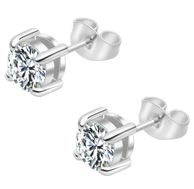 Boucles d'Oreilles Piercing Simples et Élégantes Boucles d'Oreilles Diamant Carré en Acier Inoxydable