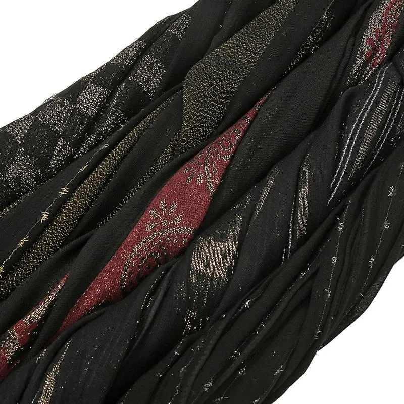 Lurex bufanda multicolor a rayas 160x25cm viscosa señora accesorio ropa pañuelo 