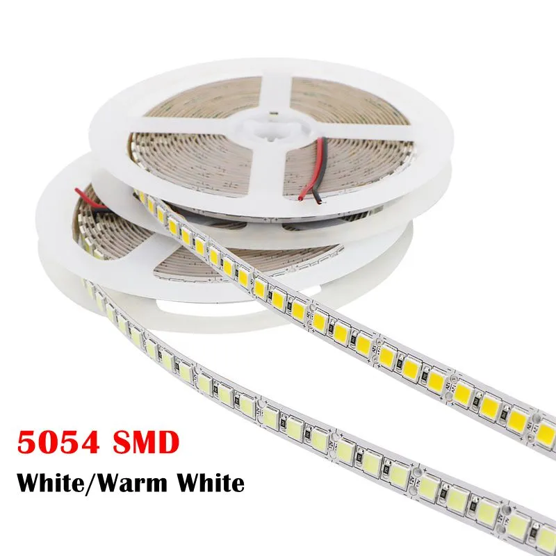 LED -strip 5054 SMD 5m 600 LED Niet waterdichte flexibel koud wit/warm witte LED -tape Licht Ultra helder