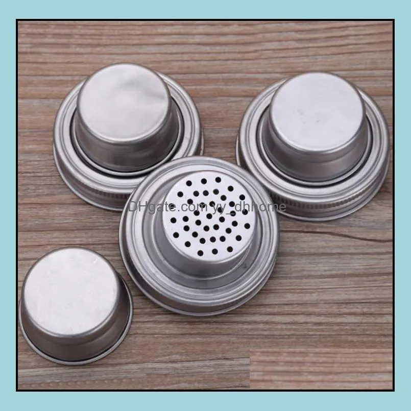 mason jar shaker lids stainless steel cover for regular mouth mason-canning jars rust proof cocktail shaker-dry rub-cocktail 70mm
