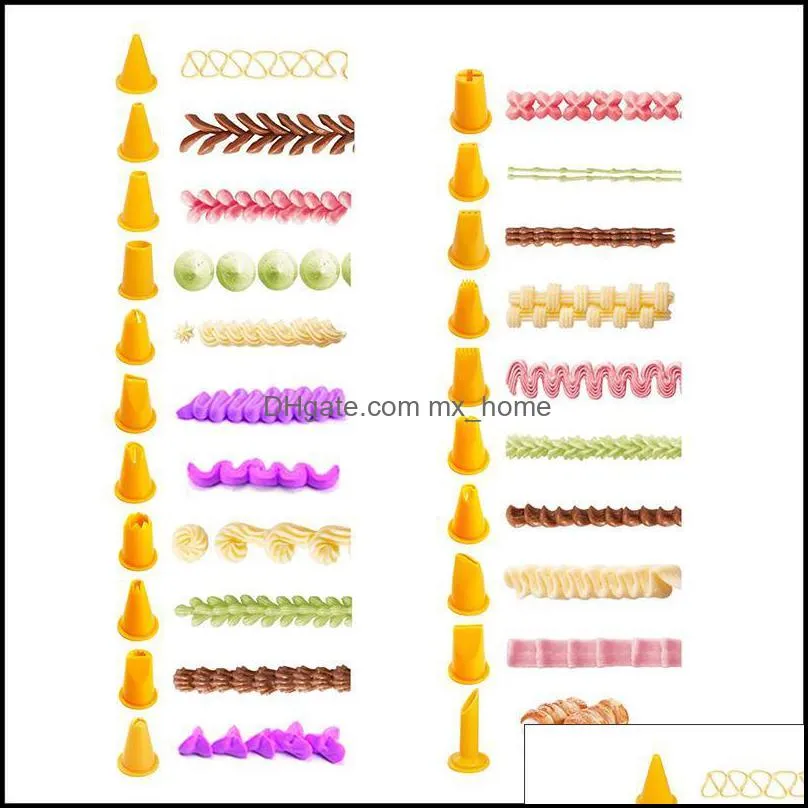 23pcs cake icing piping nozzles flower cream pastry tips bag cupcake decorating tools bakeware for kitchen baking &