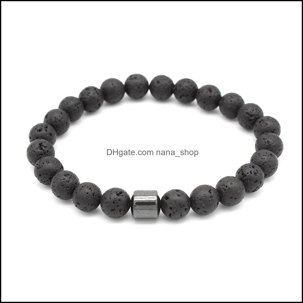 8MM Lava Stone Beads hematite Bracelet Diy Aromatherapy  Oil Diffuser Bracelet For women men jewelry