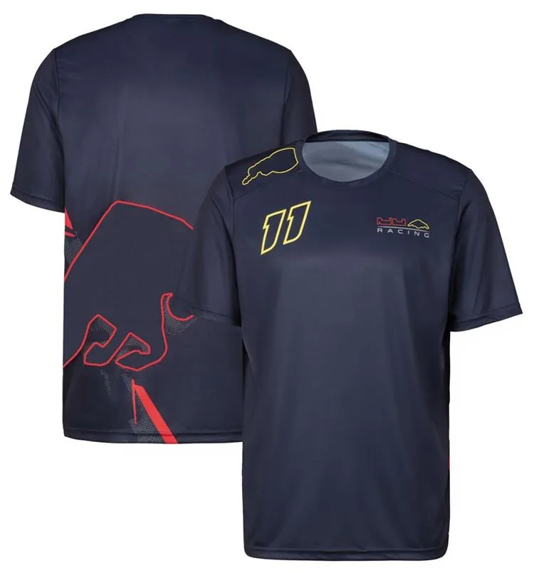 T-shirt da pilota della squadra F1 2022 T-shirt da corsa da uomo con girocollo a maniche corte e asciugatura rapida, personalizzabile