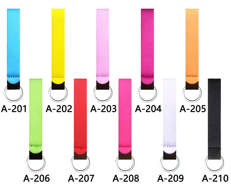 Neopren bileklik anahtarlık renkli baskılı bilek anahtar kemeri ayçiçeği şerit leopar kordon anahtarlık uzun dalış malzemesi anahtarlıklar