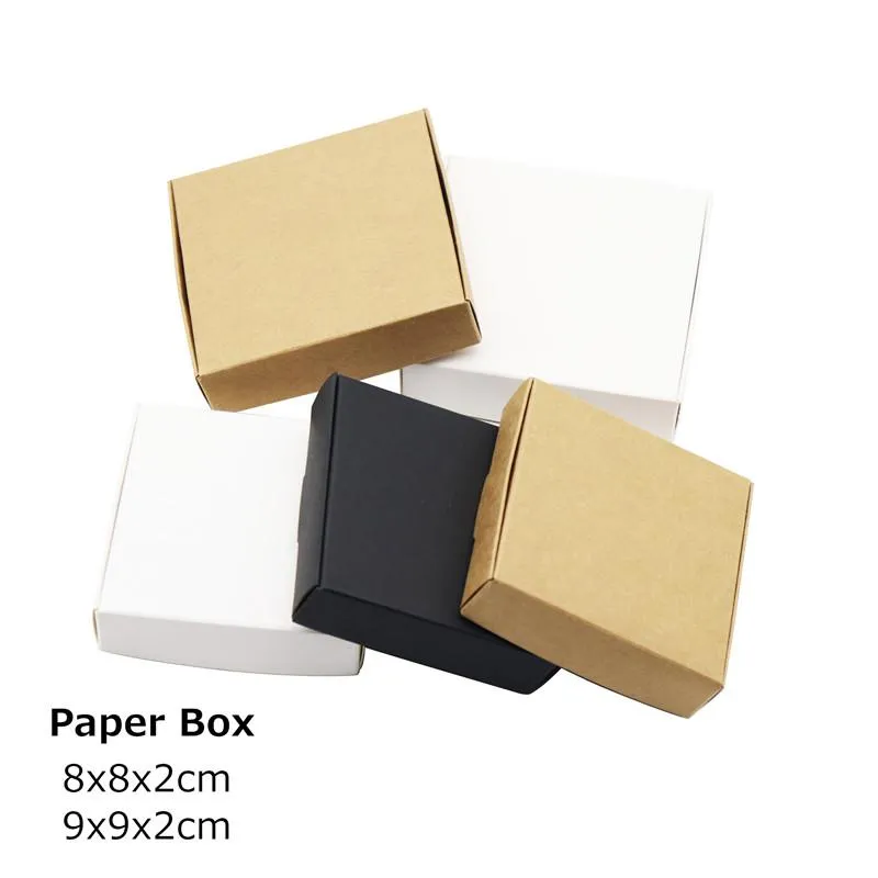 Wrap Prezent 8x8x2cm lub 9x9x2cm Pakowanie Pudełka Pokazy rzemieślnicze pudełka papierowe ręcznie robione ślubne opakowanie