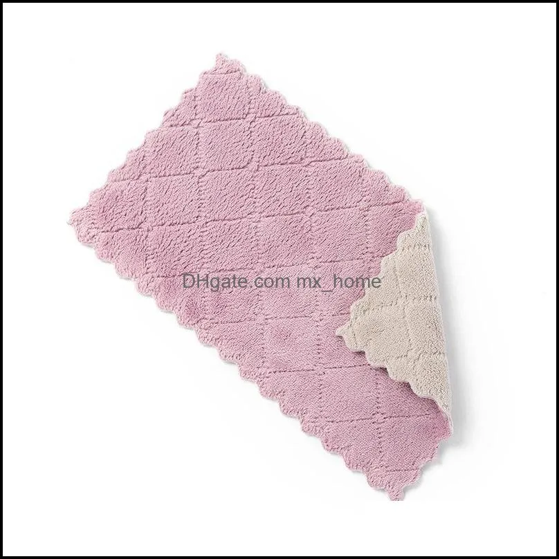 diamond shaped rag cleaning cloth washing dishs eco-friendly double side rags absorbent dishcloth scouring pad kitchen tool