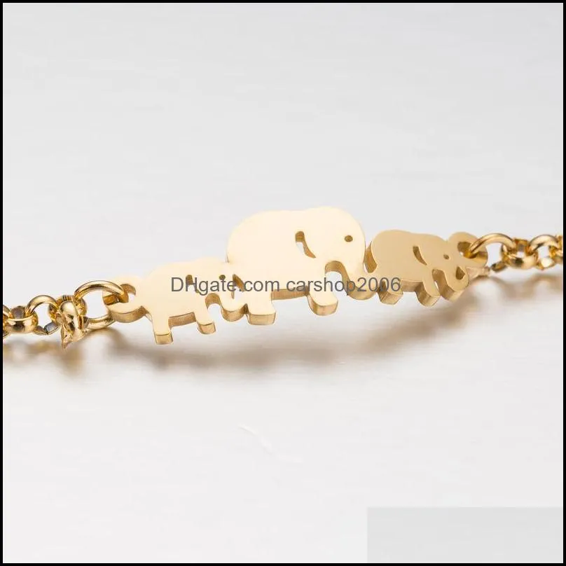 elephant butterfly bangles animal chain link bracelet female stainless steel bracelets for women accessories