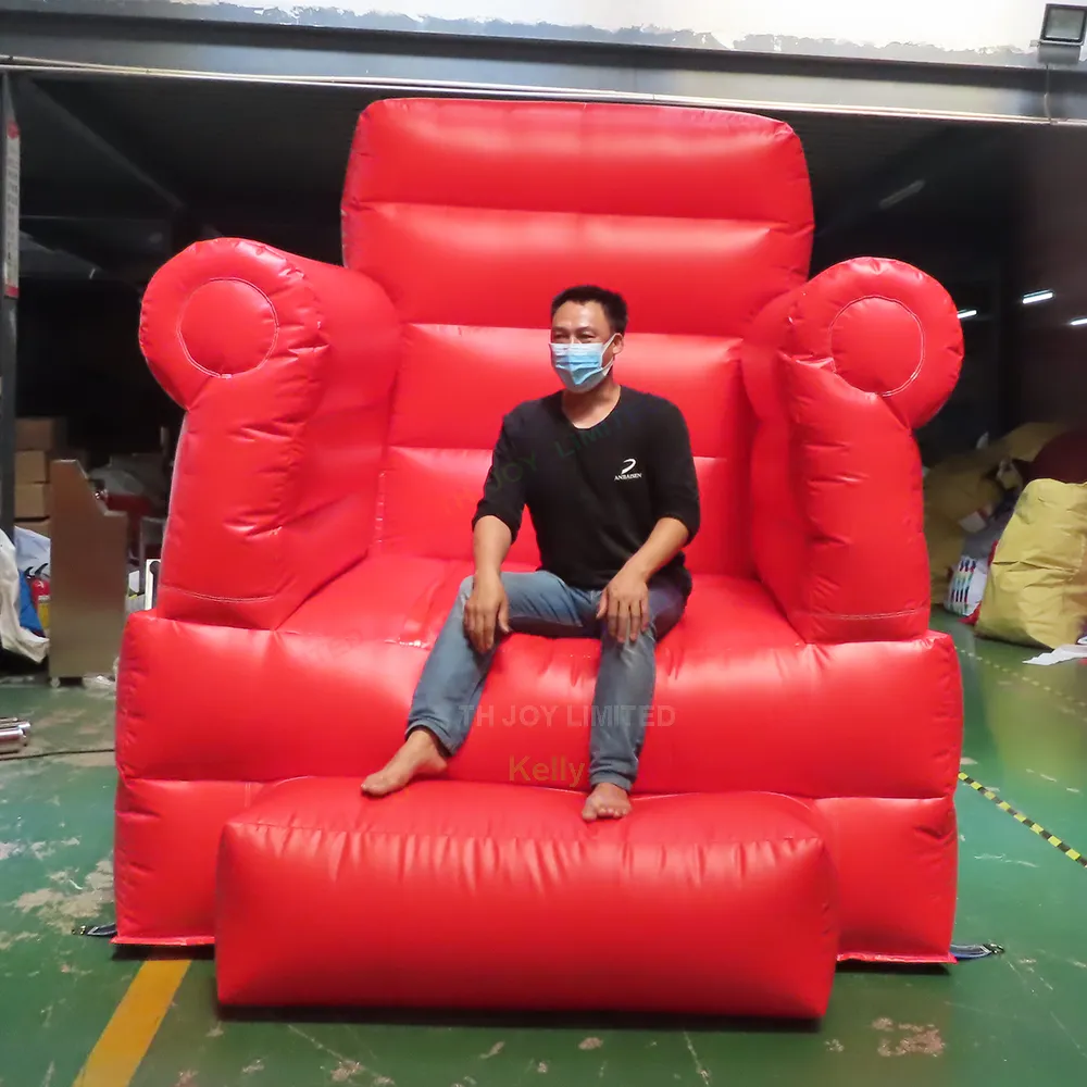 Entrega Atividades ao ar livre 2 5x3mH Trono Inflável Vermelho Gigante Cadeira para Crianças Carnaval Festa de Aniversário Air Bouncy Chairs Port300l