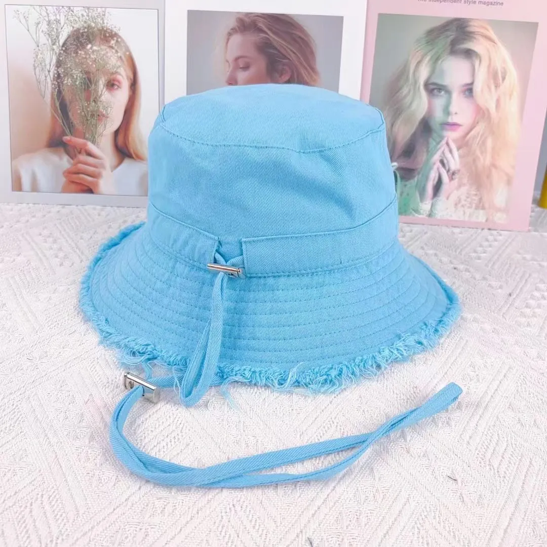 Hundred Bob Wide Brim Hats Designer Bucket Hat For Women Frayed Cap