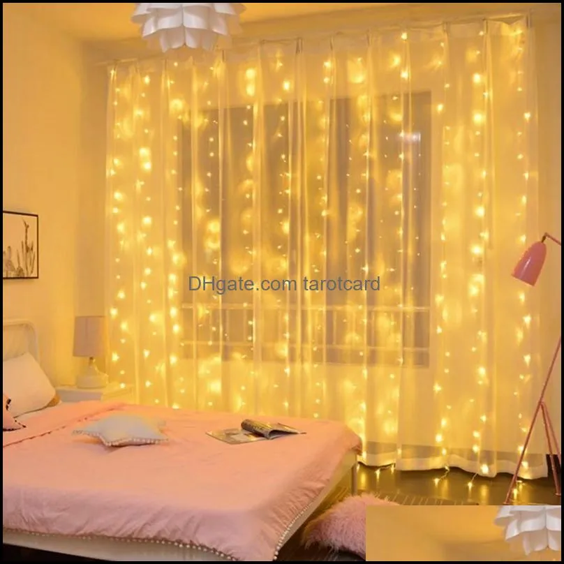 Party Decoration Bedroom Garland Curtain String Light Merry Christmas Decor Halloween Ornament Xmas Navidad Gift Year Valentine