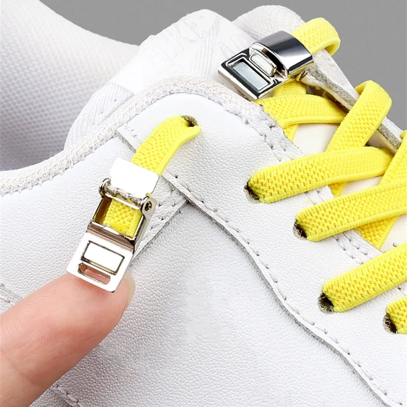 Magnetic Shoelaces Elastic No tie Shoe laces Sneakers Laces for Shoes Quick Rubber Shoe lace Lock Kids Adult Flat Shoestringgs 220713