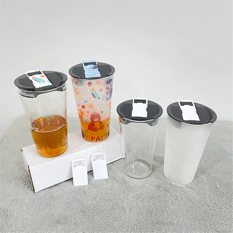600ml/20オンス昇華ビールガラスガラスマグジュースカップ飲料タンブラーステンレス鋼ボトルオープナー埋め込み食器洗い機と冷​​凍庫セーフ