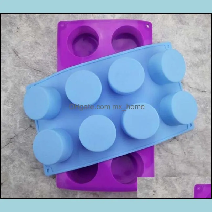 8 Holes Round Silicone Cake Mold 3D Handmade Cupcake Jelly Cookie Mini Muffin Soap Maker DIY Baking Tools XB1