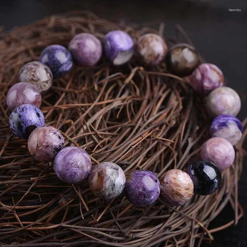 Beaded Strands Natural Stone Charoite Armband för män Kvinnor armband armband utsökta mode juveler jubileumsflicka gåva fawn22